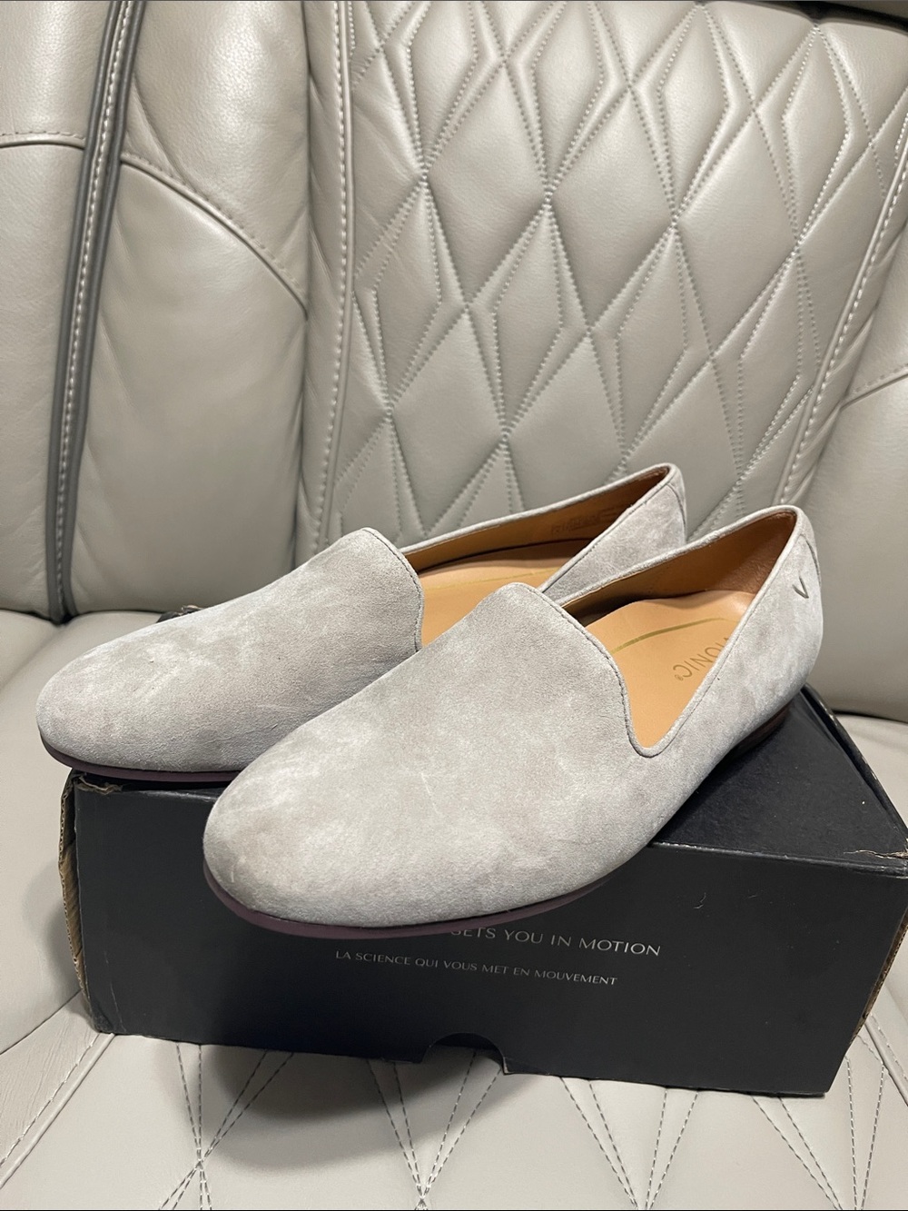 Vionic Women's Willa II Loafers in Light Gray Suede - Picture 3 of 9